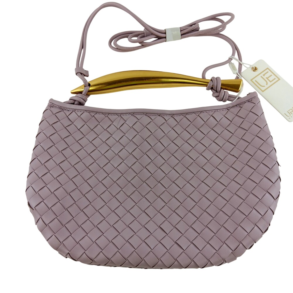 Urban Expressions Shoulder Bag Womens Lavender Woven Crossbody Gold Bar Handle
